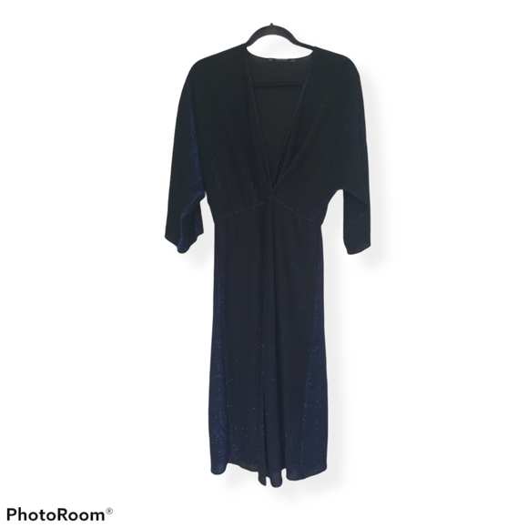 Zara sparkly blue twist front party dress - Picture 3 of 5